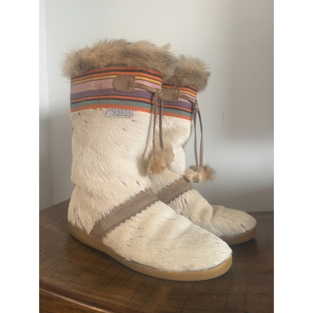 Vintage Tecnica Hair On Hide Fur Après Ski Winter Boots Womens EU 39 US 8.5 Ital
